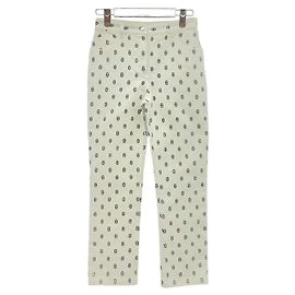 Hermès Pattern Denim Pants White