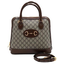 Gucci Horsebit Medium Top Handle Tote Bag with Shoulder Strap Black