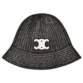 Céline Triomphe Cloche Beanie Cashmere Black Black