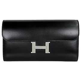 Hermès Constances To Go Black Silver Hardware Stamp Box AKTGWYHC Black