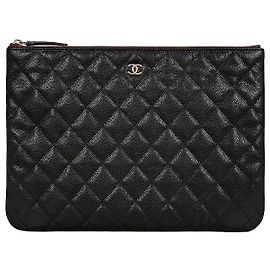 Chanel Classic Clutch Caviar Black Black