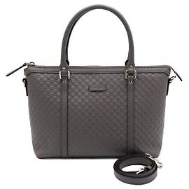 Gucci Borsa Tote e Borsa a Tracolla Micro GG Sima Leather Gray Marrone