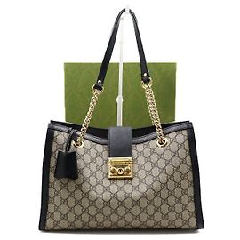 Gucci Bolso de hombro con cadena dorada Medium Castaño