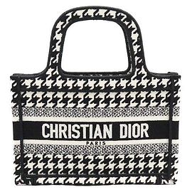 Dior Micro Houndstooth Bestickte Book Tote Mini Tote Bag Weiß
