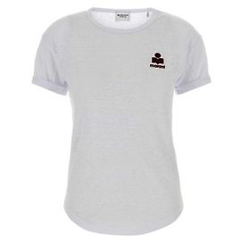 Isabel Marant KOLDIA Leinen T-Shirt mit Logo Rot