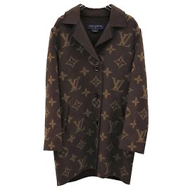 Louis Vuitton Low Edge Detail Monogram Coat Black