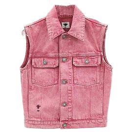 Dior Chaleco de denim rosa Rosa