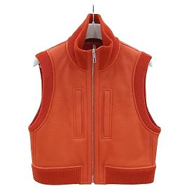 Hermès Reversible Mustard Leather Vest Red