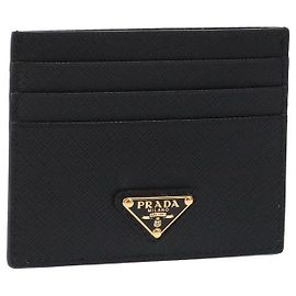 Prada Tarjetero Triangle de Saffiano Negro