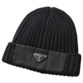 Prada Gorro em mistura de lã e nylon Preto