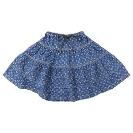 Louis Vuitton Jeans-Stufenrock Monogram Größe Blau