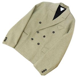 Bottega Veneta Wool Coat Jacket Green Beige Brown