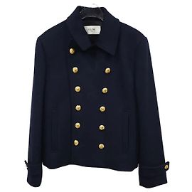 Céline Wool Chelsea Coat Navy Blue