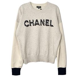 Chanel Malha de cashmere e algodão Branco