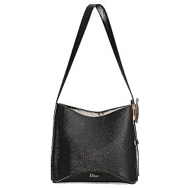 Dior mala Bucket Medallion Small em couro de bezerro grão preto Preto