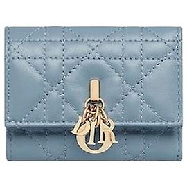 Dior Wallet Cloud Blue Cannage Lambskin Blue
