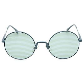 Fendi Gafas de sol redondas Wave Verde Turquesa Mate Verde