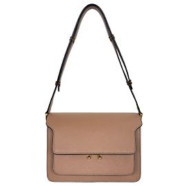 Marni Bolsa Trunk em Saffiano Medium Marrom