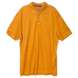 Loro Piana T-Shirt mit Leinenkragen Orange Orange