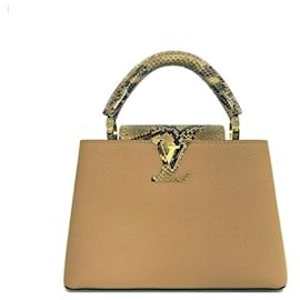 Louis Vuitton Capucines BB Tote Bag aus Python Braun