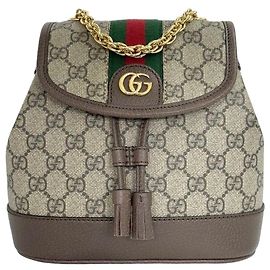 Gucci Mini zaino Ophidia Beige Ebony inutilizzato Marrone