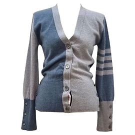 Thom Browne Fun Mix Cashmere Diagonal V-Neck Cardigan Mehrfarben