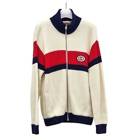 Gucci Giacca Bomber in Jersey di Cotone con Patch Monogram Multicolore
