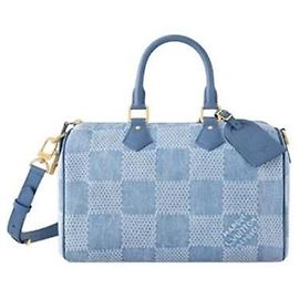 Louis Vuitton Speedy Bandoulière Denim Blue Blue