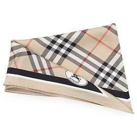 Burberry Pañuelo de seda con estampado Check Night Stamp para mujer (Sand) Castaño