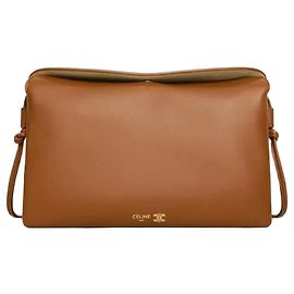 Céline Borsa tote e a tracolla da donna Trio Flap in pelle di agnello morbida marrone Marrone