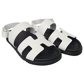 Hermès Sandali Genius in pelle di vitello bianca Bianco