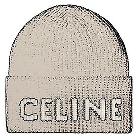 Céline Gorro Lã Cashmere Black White Branco