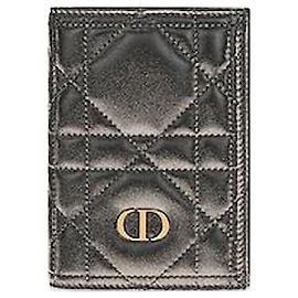 Dior Passport Holder Black Macrocannage Lambskin Black