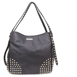 Burberry Saco Tote e Saco de Ombro Canterbury em Pele com Tachas Marrom