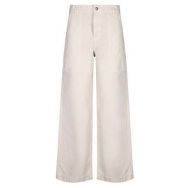 Moncler Pantalones de algodón con logotipo de cuero Castaño