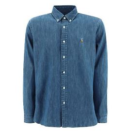 Ralph Lauren Denim-Hemd mit besticktem Pony-Logo Blau