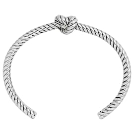 Céline Note Code Pattern Cuff Rhodium Finish Brass Silver Silvery