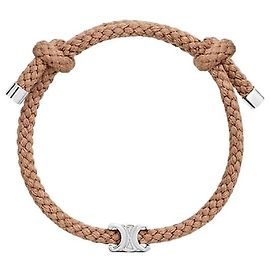 Céline Triomphe Beach Bracelet Acrylic Rhodium Finish Brass String/Silver Silvery