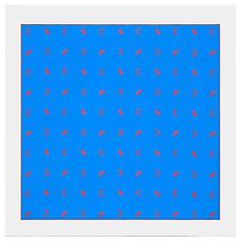Céline Square Silk Twill Blue Red Blue