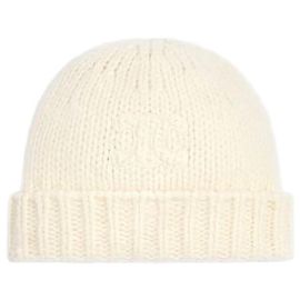 Céline Gorro Triomphe em cashmere e seda Off White Branco