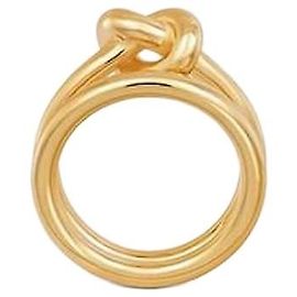 Céline Note Double Ring Gold Finish Brass Golden