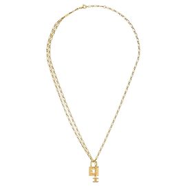 Céline Colar Triomphe Lock em latão com acabamento dourado Dourado
