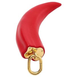 Céline Charm Piccolo Corno in Resina, Pelle Ottone Finitura Oro Rosso Oro Rosso