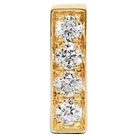 Céline Orecchini a lobo Line in oro giallo e diamanti - Oro giallo e bianco Bianco