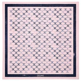 Céline Bandana de Algodão Lilac/Burgundy Vermelho