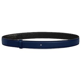 Céline Cinturino reversibile in vitello morbido e vitello grana Deep Navy Black Blu