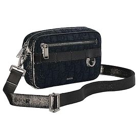 Dior Safari Mini Strap Bag Black Oblique Jacquard Black