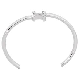 Céline Asymmetrical Cuff Rhodium Finish Brass Silver Silvery