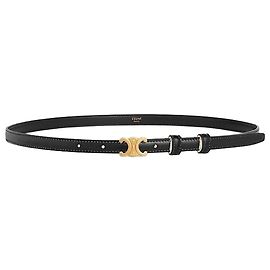 Céline Triomphe Belt Taurillon Leather Black Black