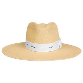 Céline Panama Hut Stroh Natural White Weiß